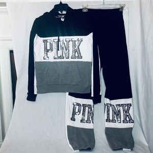PINK VICTORIA’S SECRET BLING SEQUIN JOGGING SET